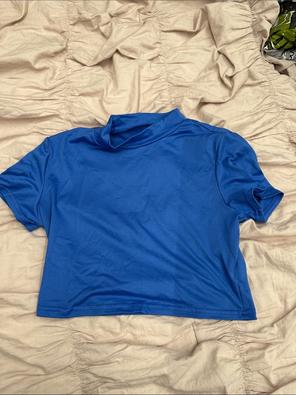 SHEIN Royal Blue Mock Neck Crop Top
